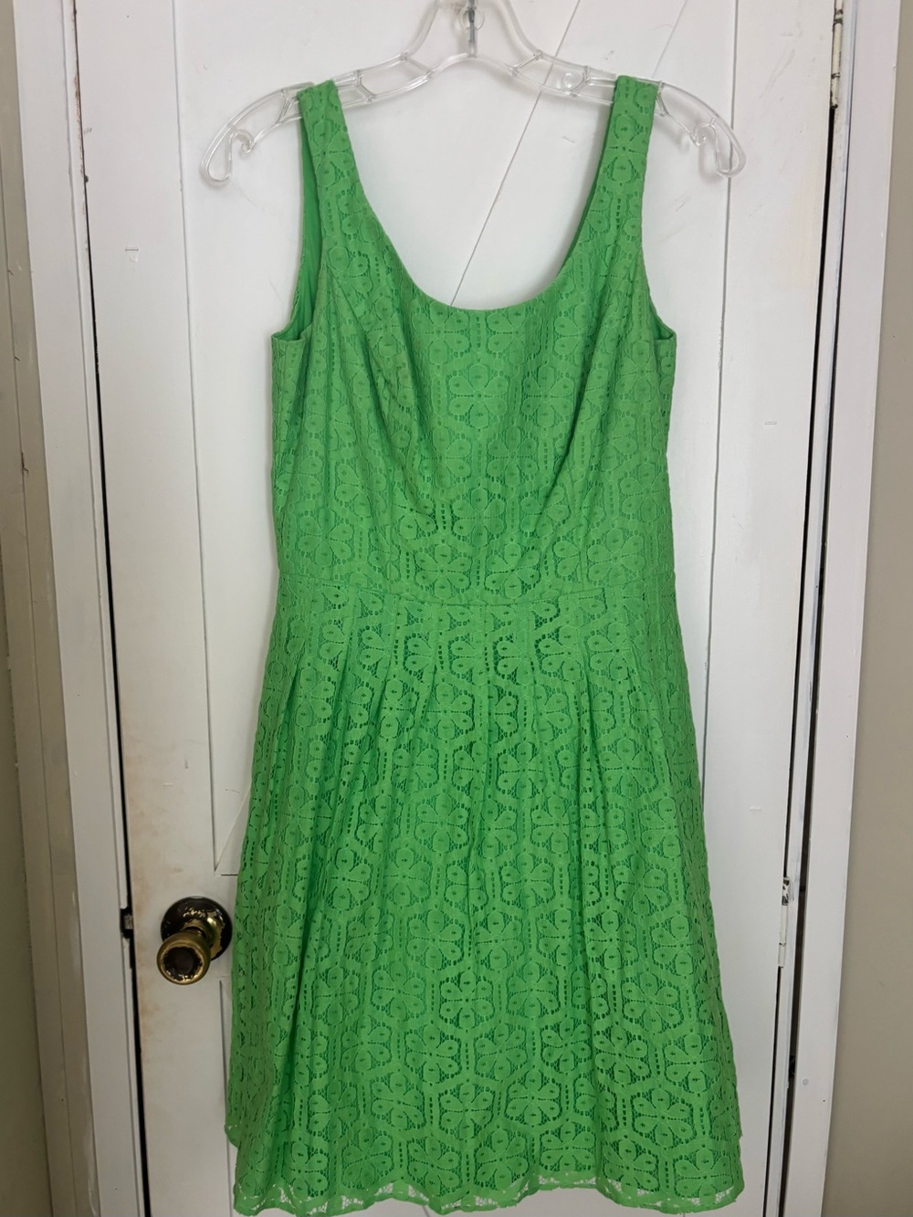 Lilly Pulitzer Green Lace Fit & Flare Dress Size 2 Sleeveless Cotton Lined